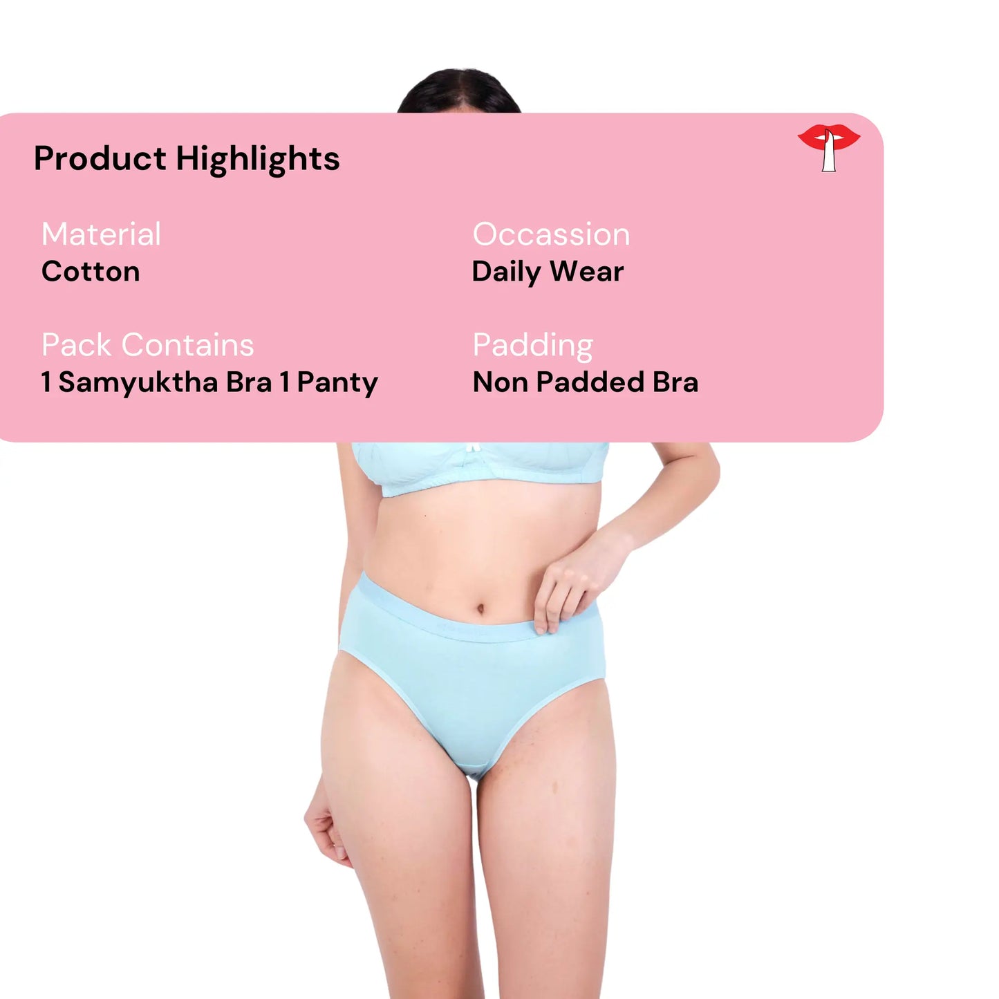 Poppy Non Padded bra and panty set product information image by gossip by mybra