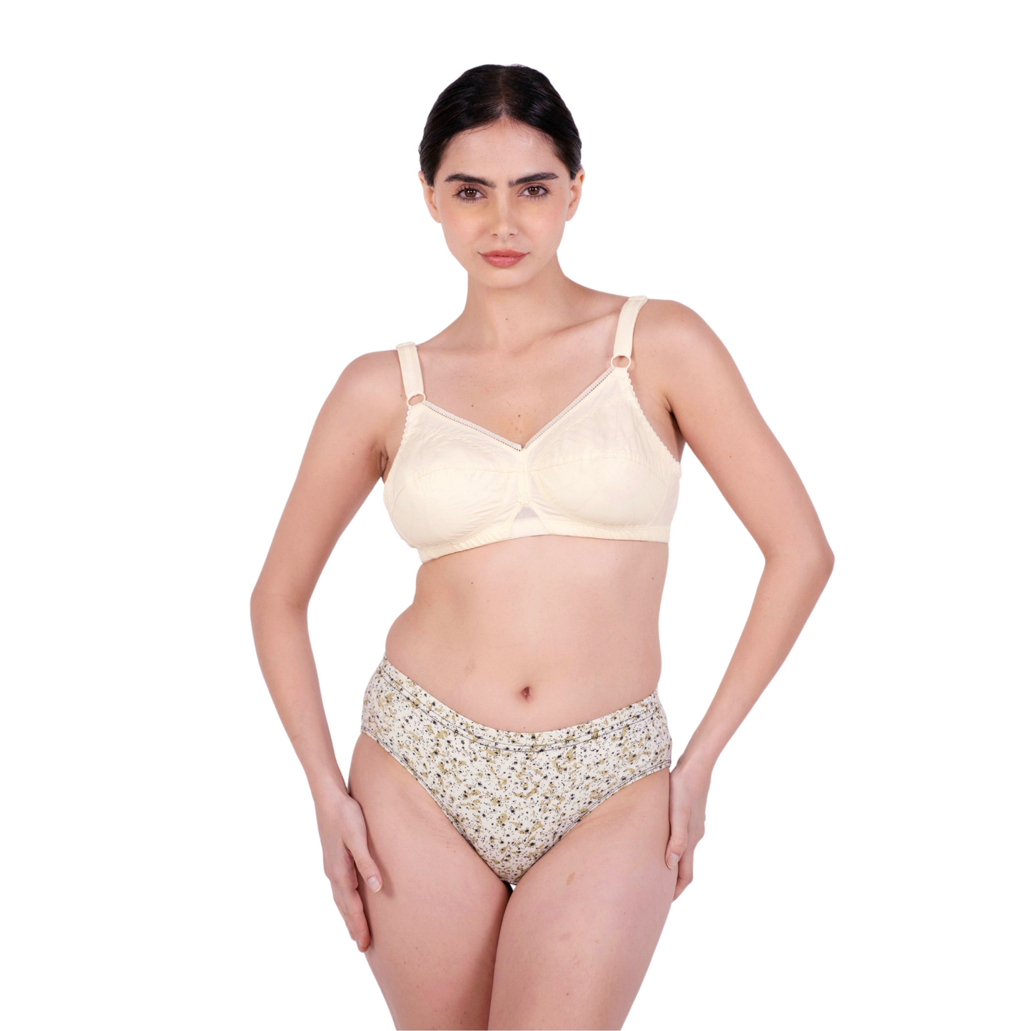 Skin Non Padded bra and panty set front view by gossip by mybra