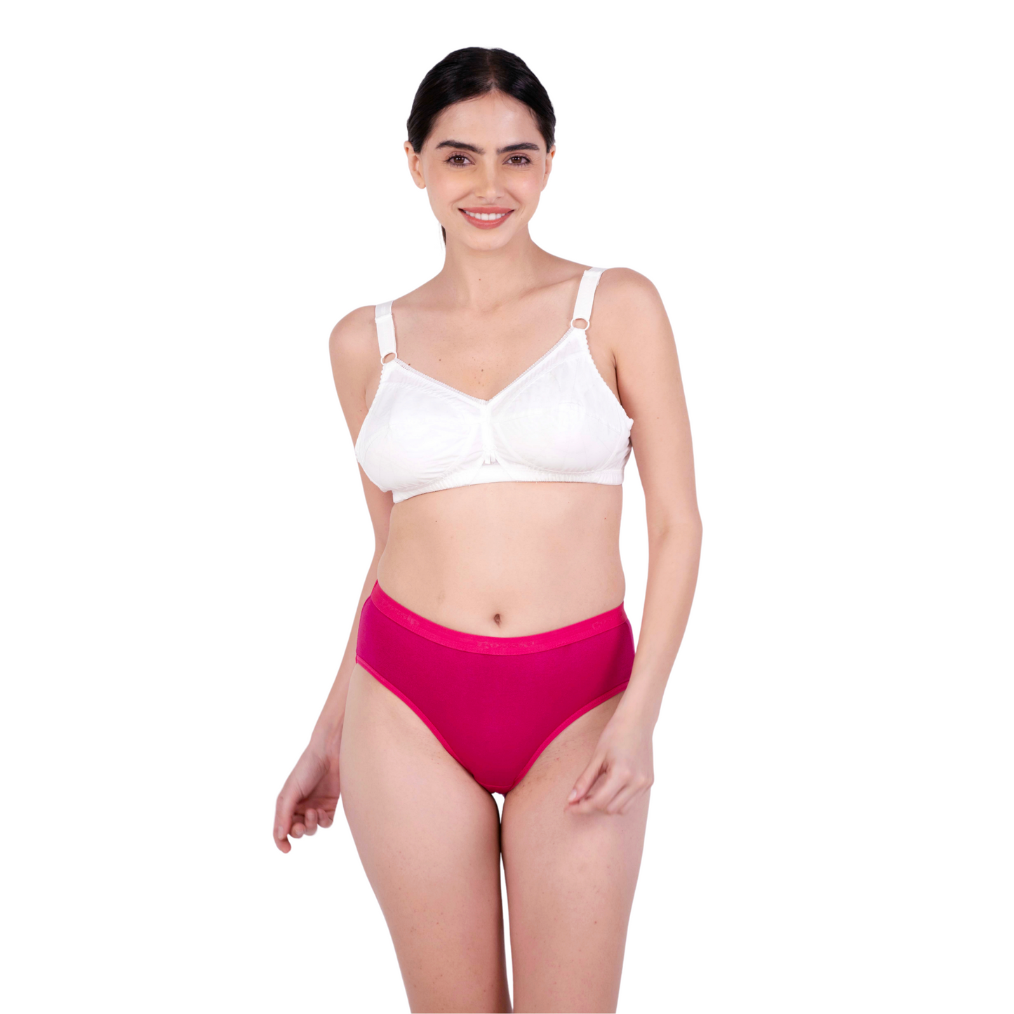 White Non Padded bra and panty set front view by gossip by mybra