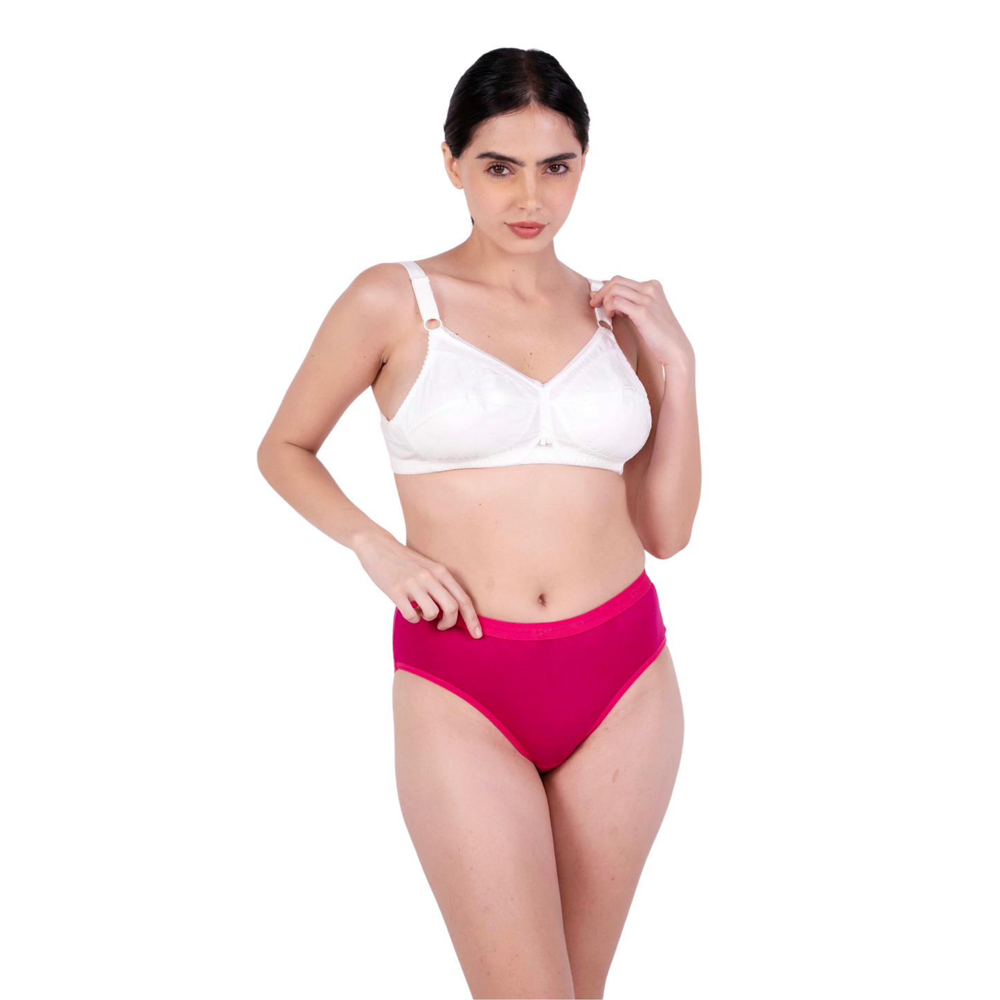 White Non Padded bra and panty set right view by gossip by mybra