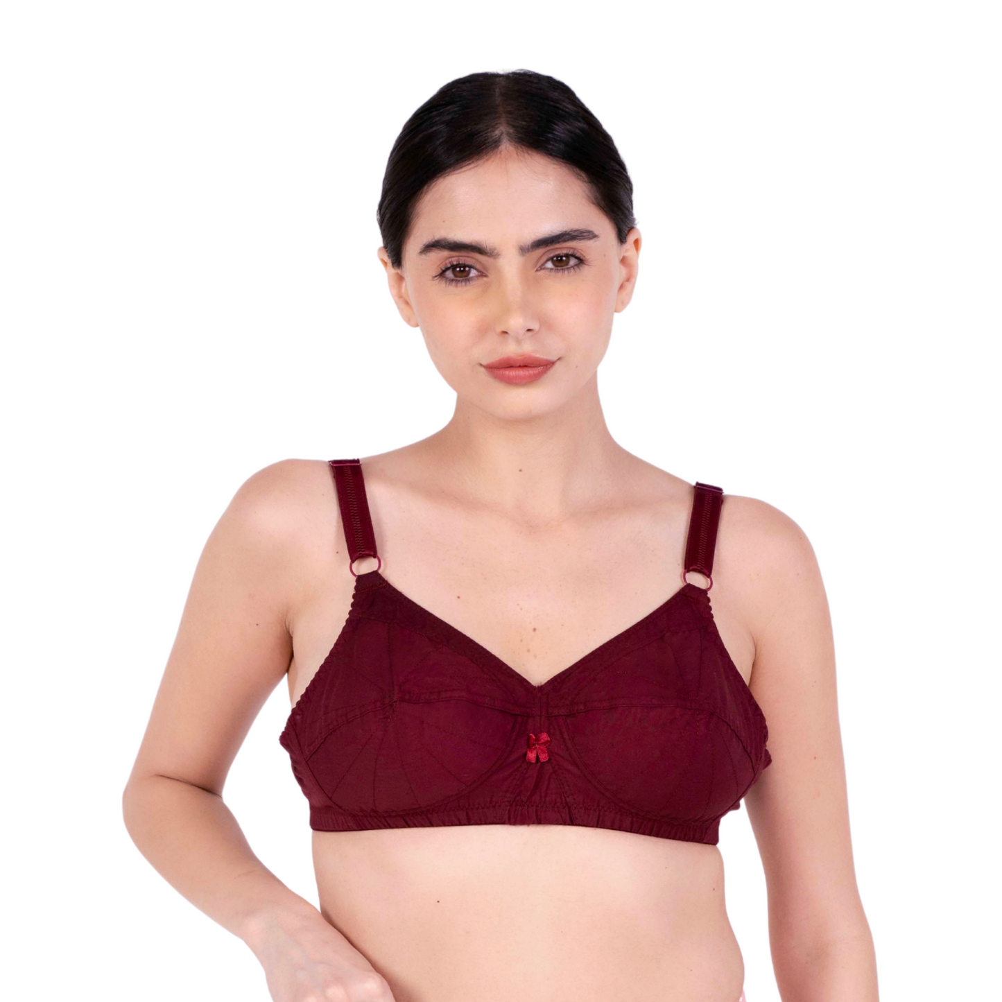 Maroon Non Padded bra front view by gossip by mybra