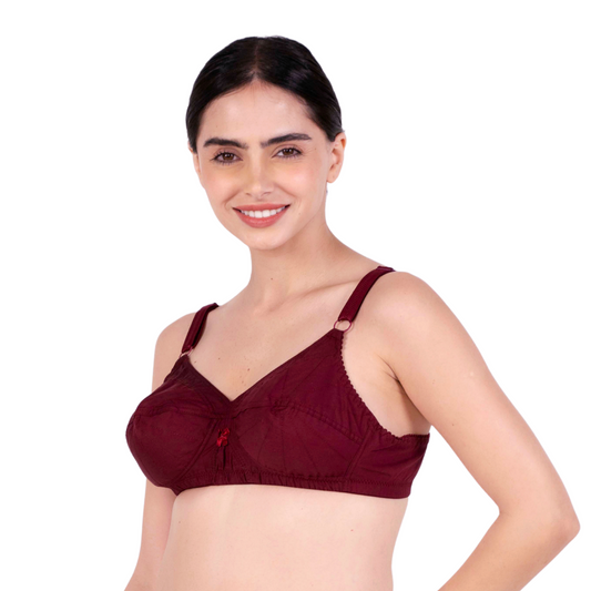 Maroon Non Padded bra left view by gossip by mybra