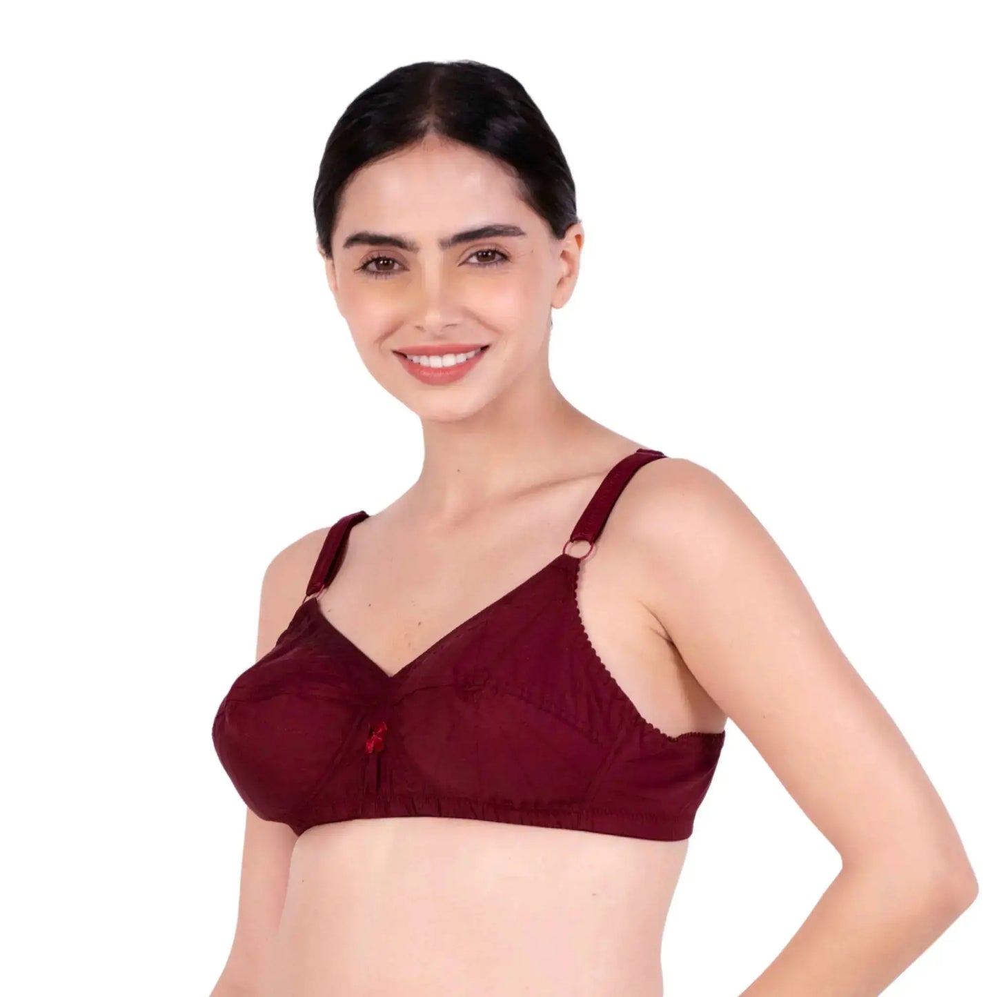 Maroon Non Padded bra left view by gossip by mybra