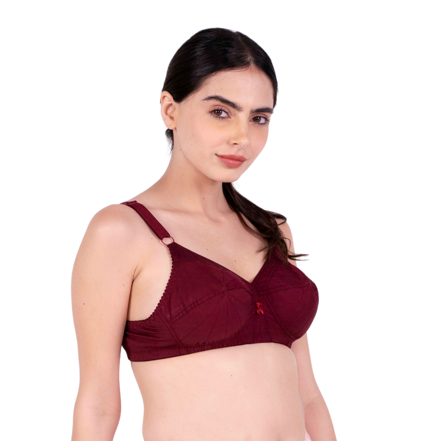 Maroon Non Padded bra right view by gossip by mybra