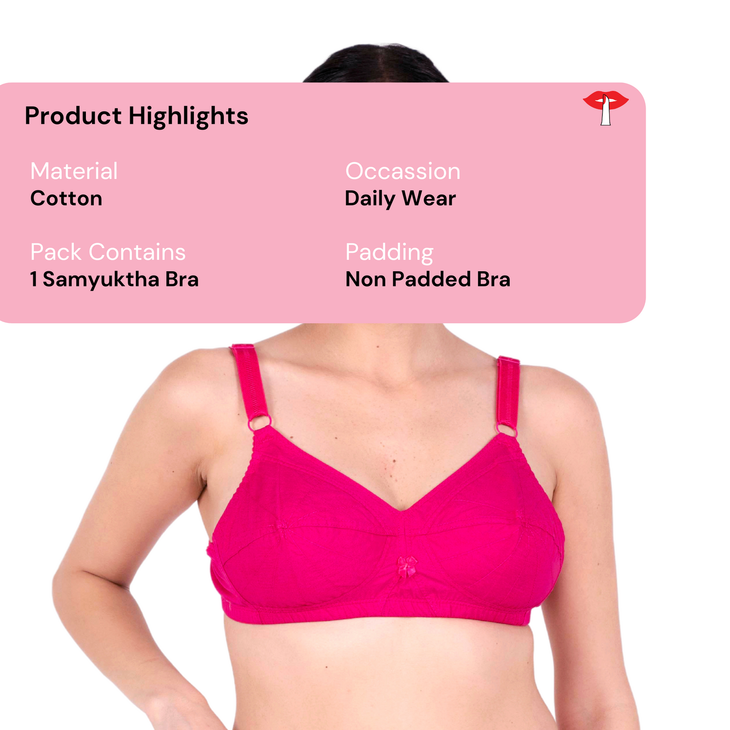 Rani Pink Non Padded bra product information image by gossip by mybra