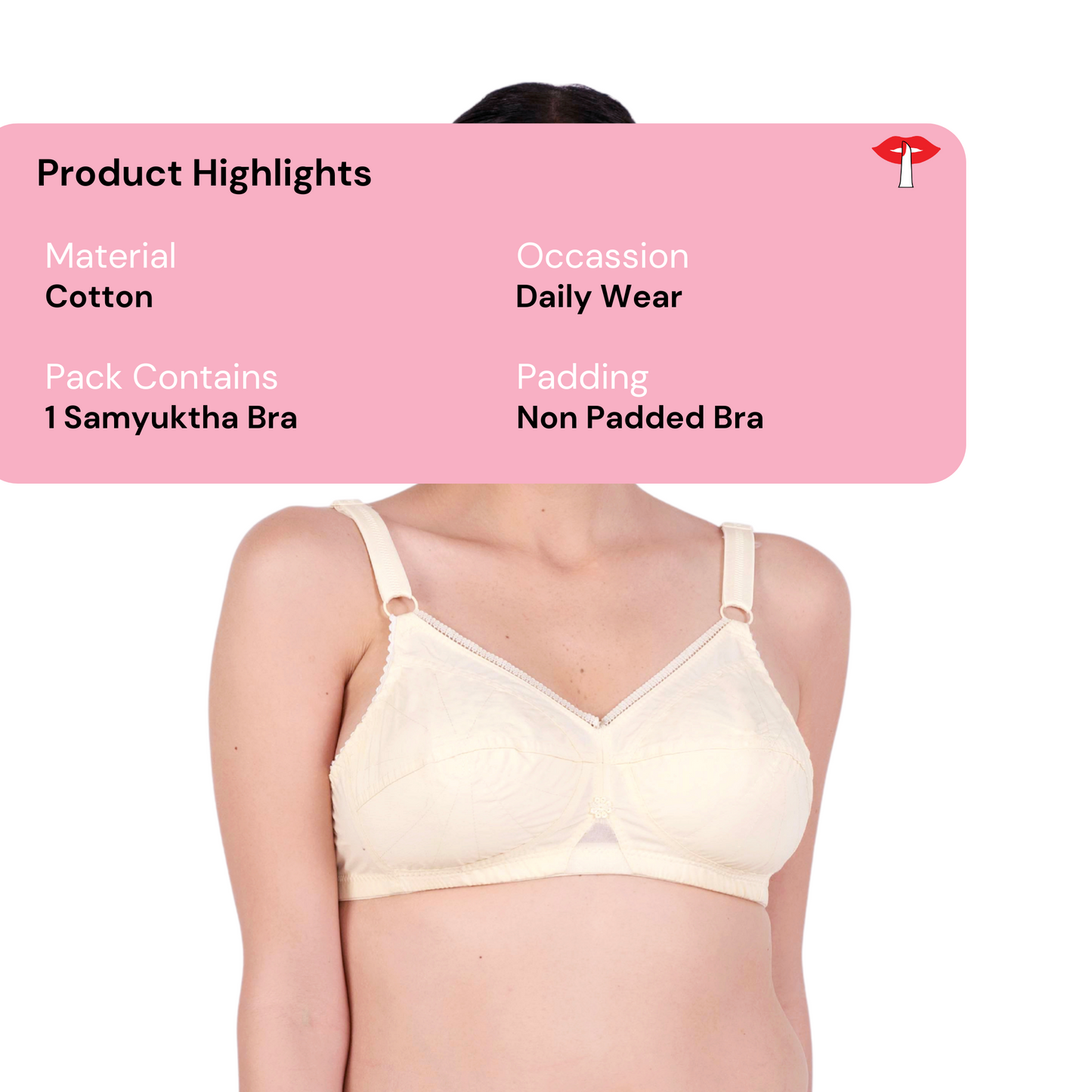 Skin Non Padded bra product information image by gossip by mybra