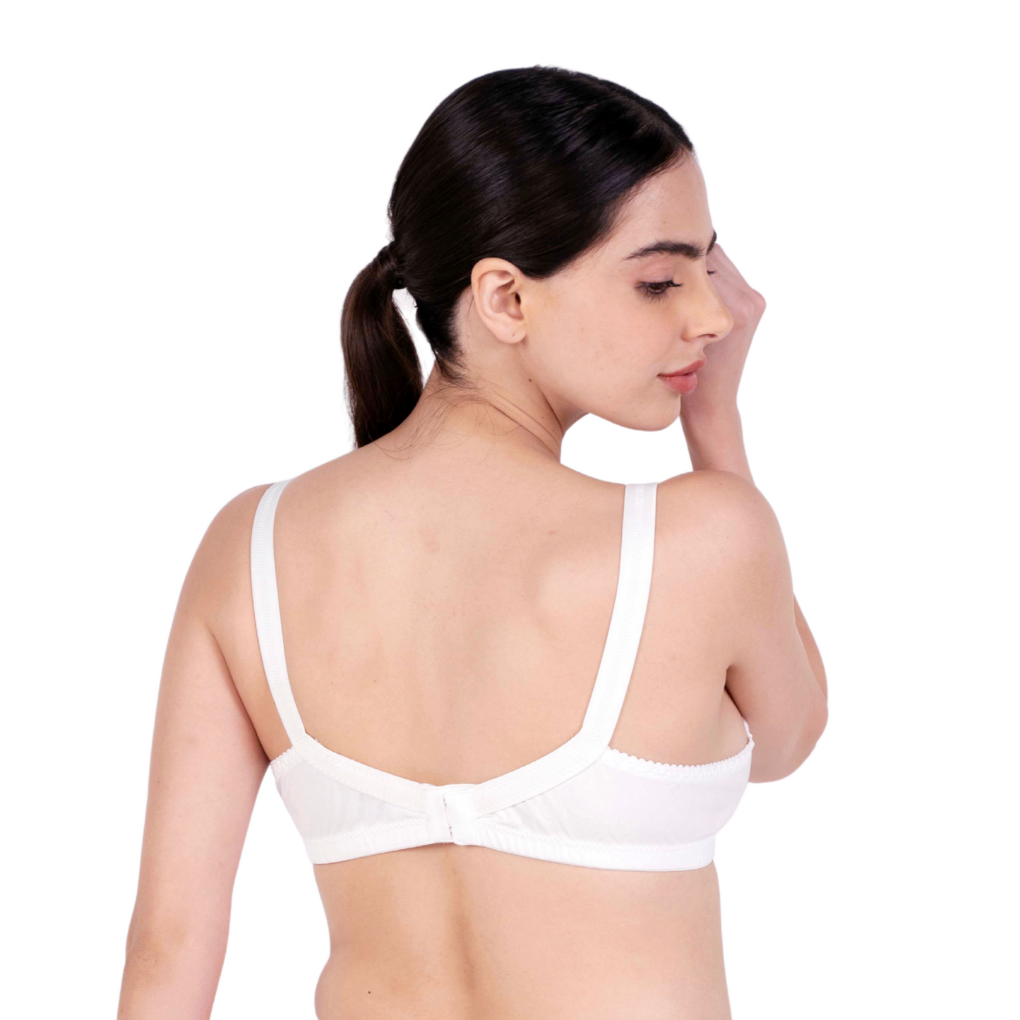 White Non Padded bra back view by gossip by mybra