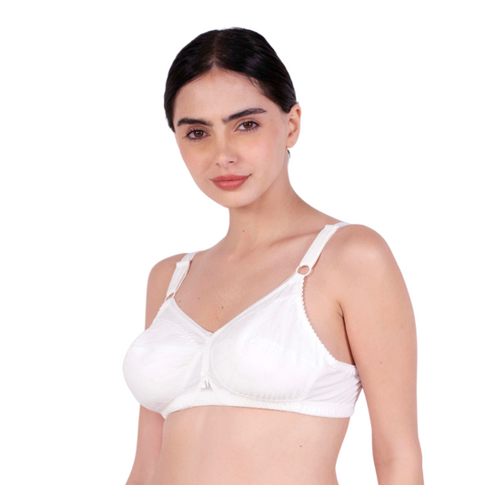 White Non Padded bra left view by gossip by mybra