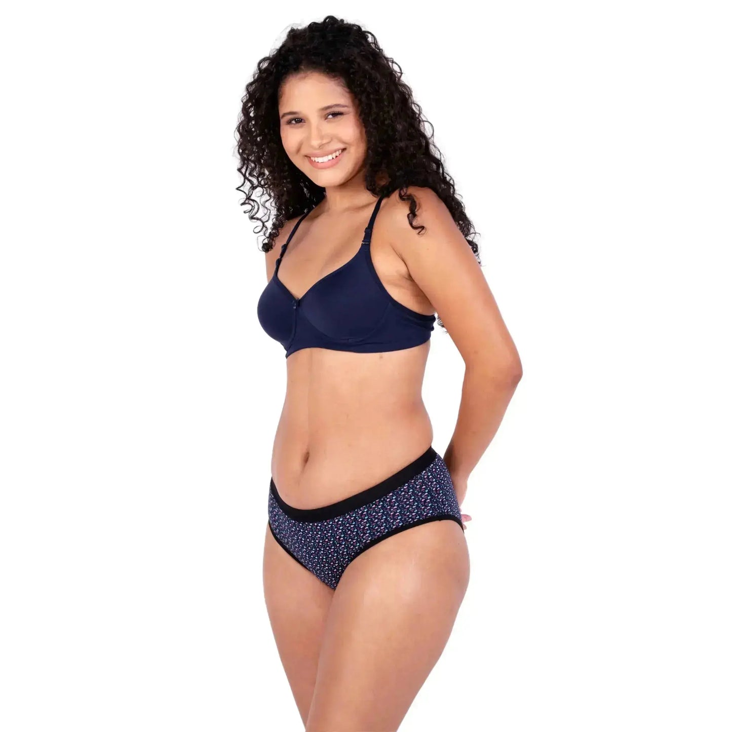 Shop Sara Navy Blue demi coverage bra Left View by Gossip By Mybra