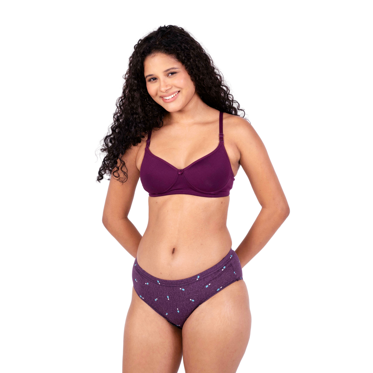 Shop Sara Purple demi coverage bra Front View by Gossip By Mybra