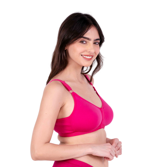 Pink non padded front open bra right view by gossip by mybra