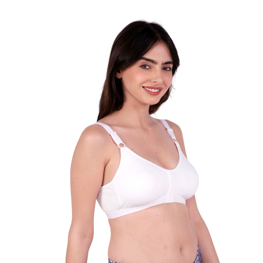 White non padded front open bra right view by gossip by mybra