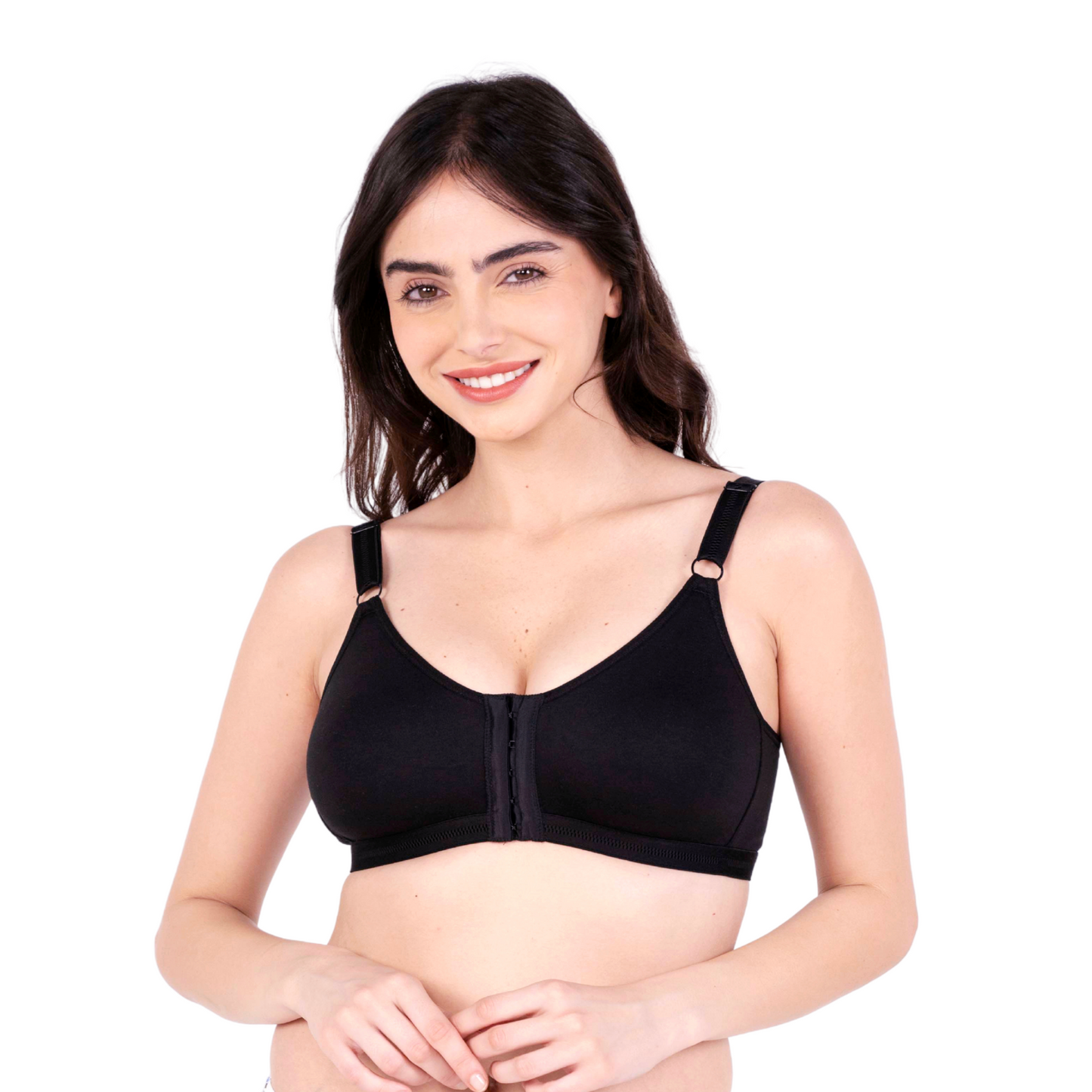 black non padded front open bra front view by gossip by mybra