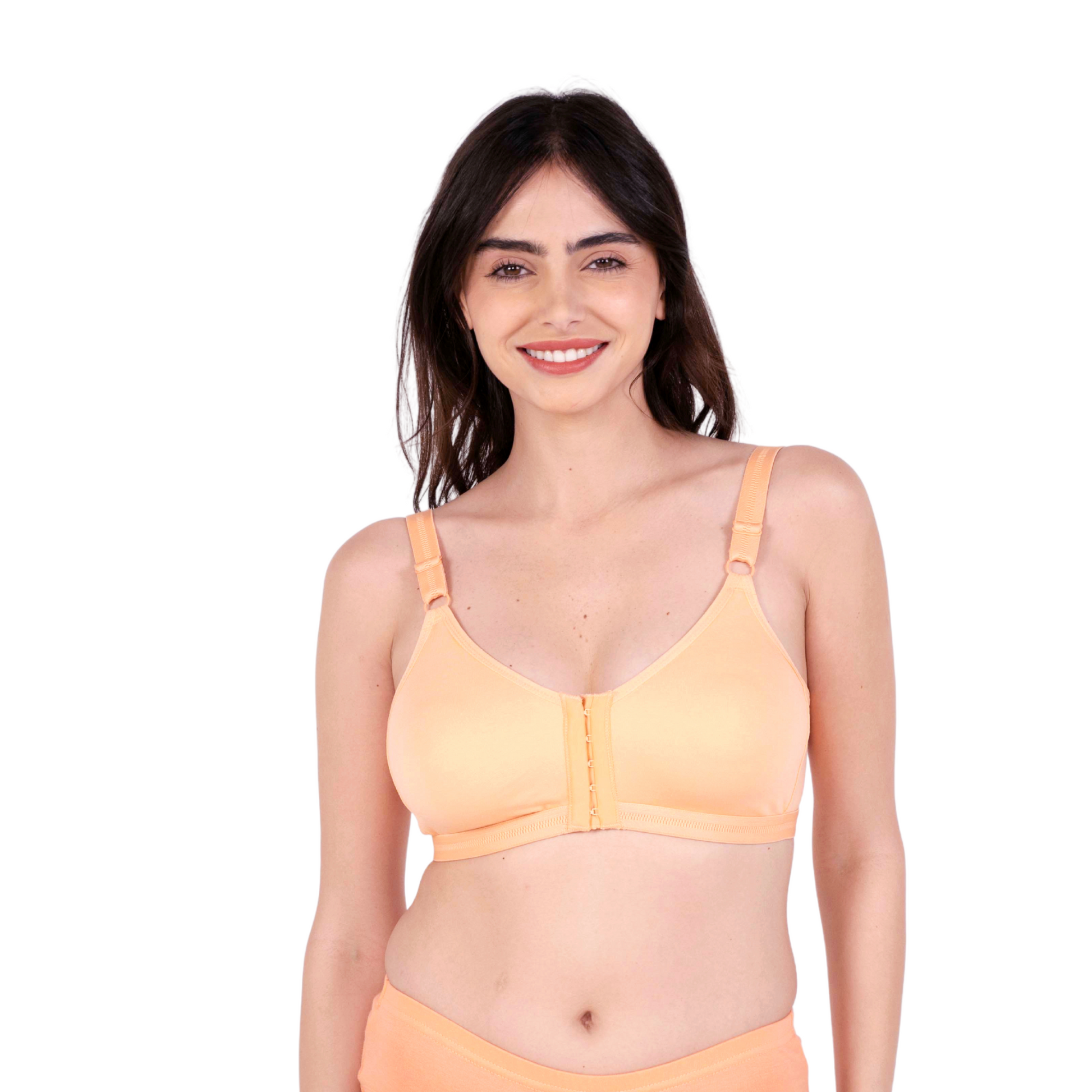peach non padded front open bra front view by gossip by mybra