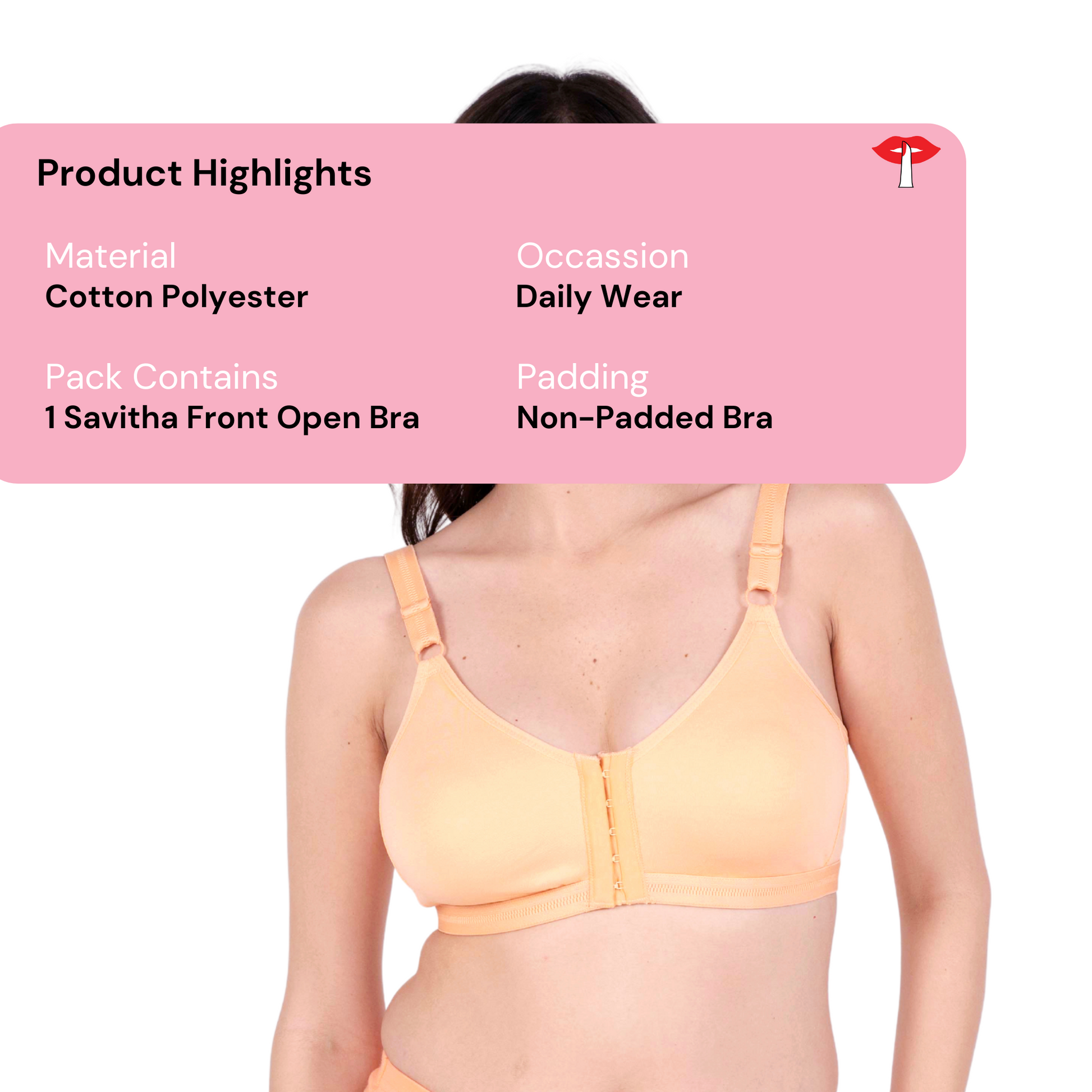 peach non padded front open bra product information by gossip by mybra