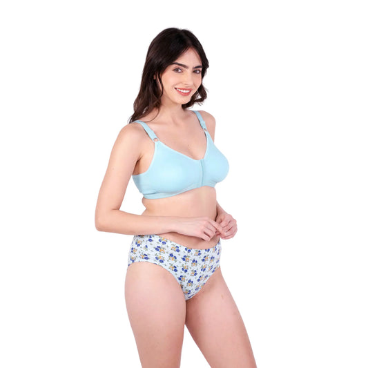 Poppy non padded front open bra and panty set right view by gossip by mybra