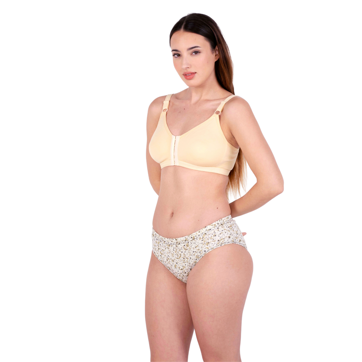Skin non padded front open bra and panty set left view by gossip by mybra