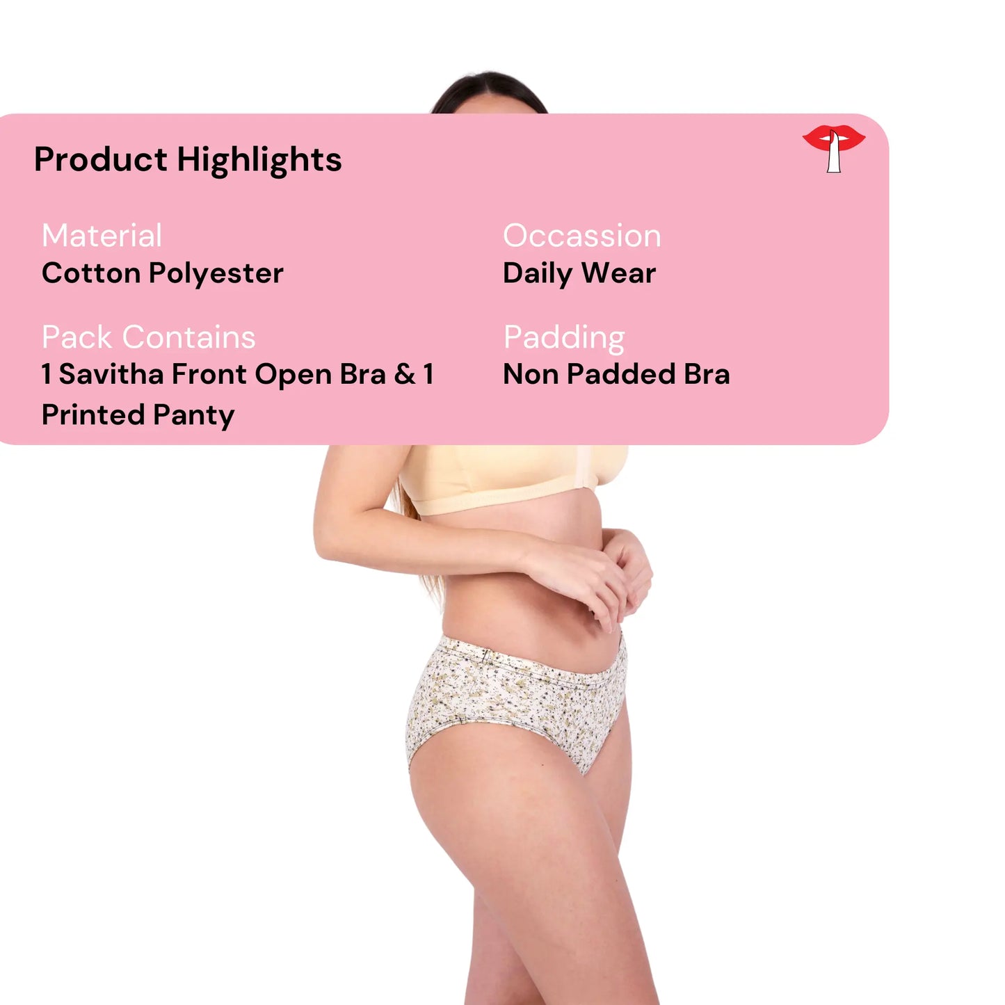 skin non padded front open bra and panty set Product Information by gossip by mybra