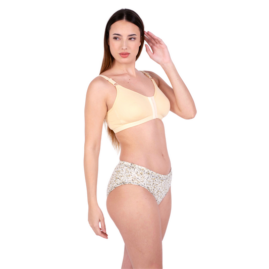 Skin non padded front open bra and panty set right view by gossip by mybra