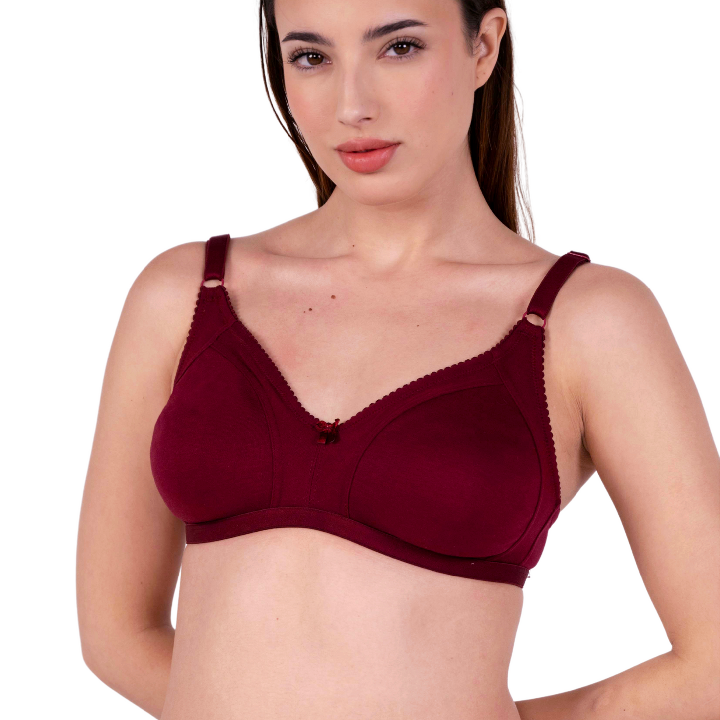 Maroon Non Padded bra front view by gossip by mybra