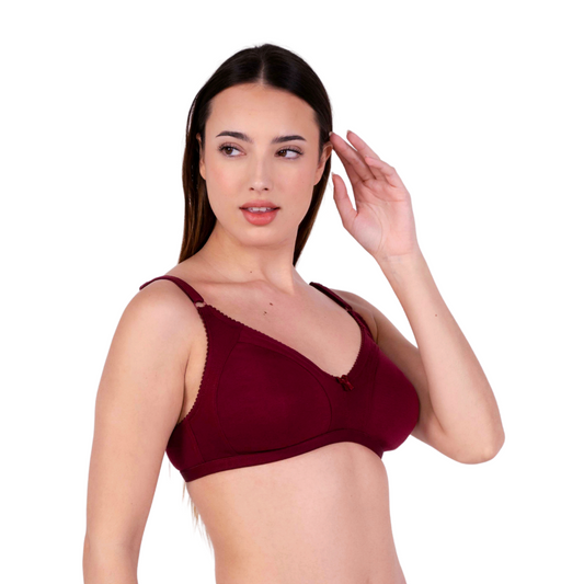 Maroon Non Padded bra right view by gossip by mybra