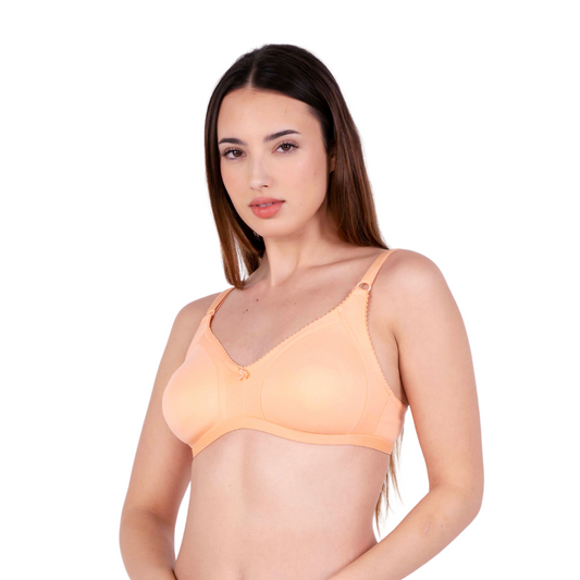 Peach Non Padded bra left view by gossip by mybra