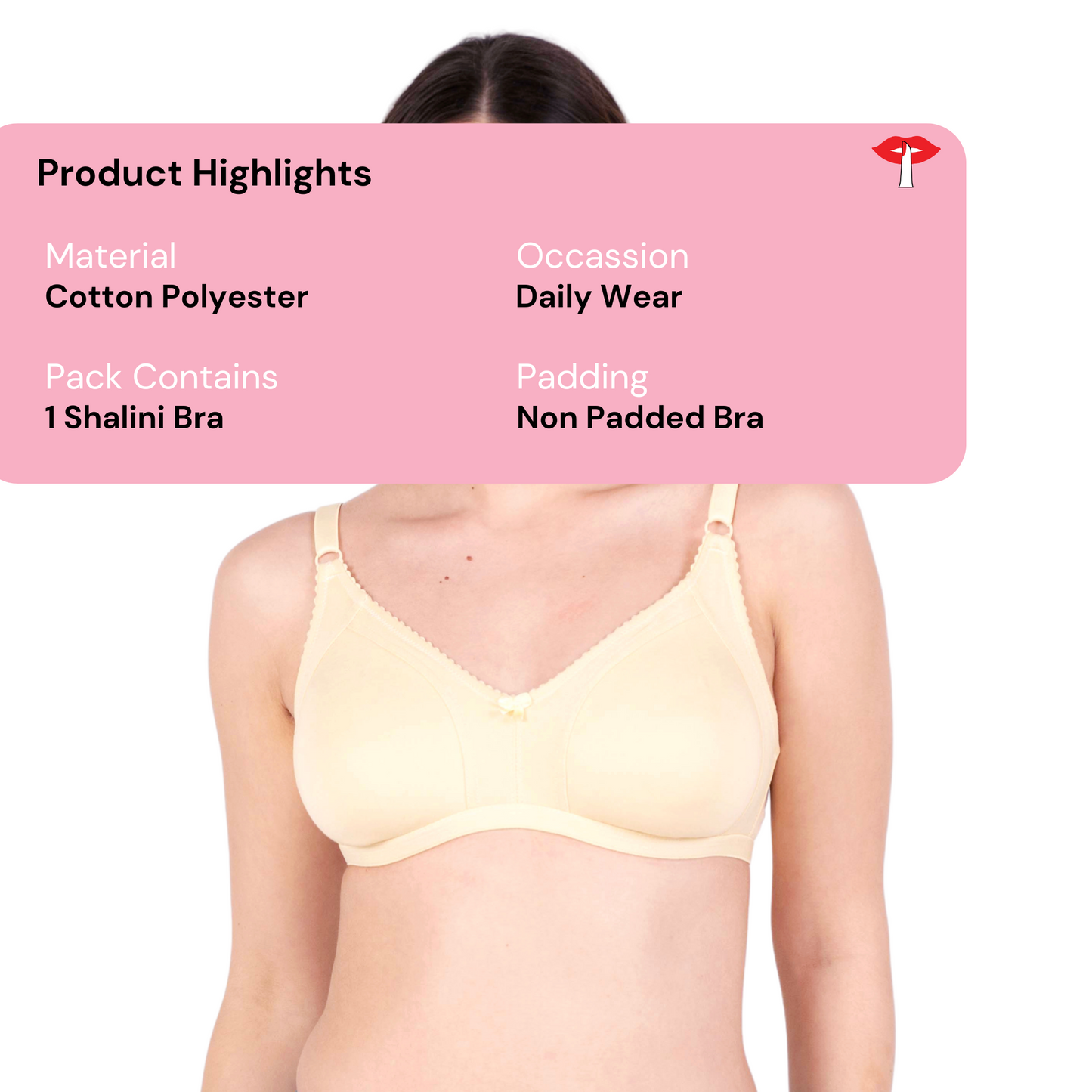 Skin Non Padded bra product information image by gossip by mybra