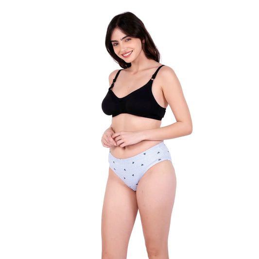 Black Shalini Daily wear bra and panty set left view by gossip by mybra