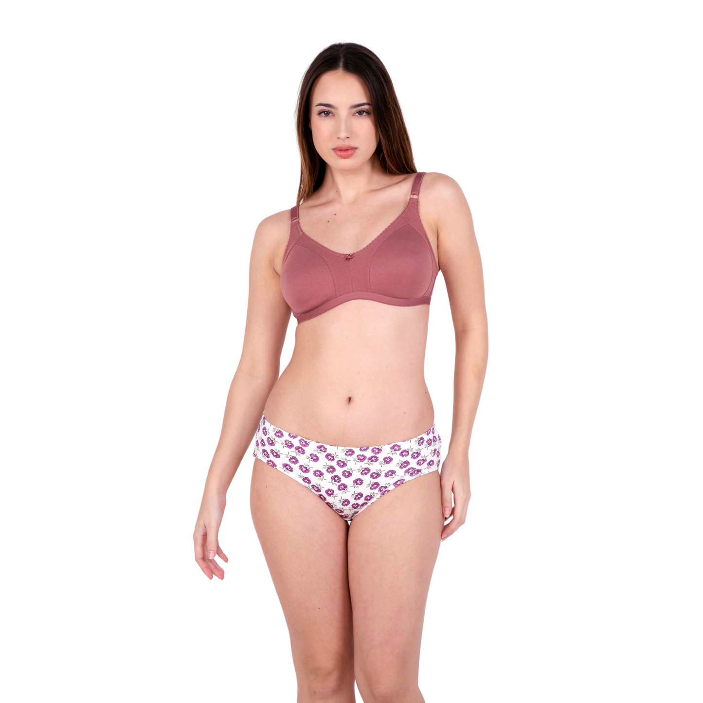 Brick Shalini Daily wear bra and panty set right view by gossip by mybra