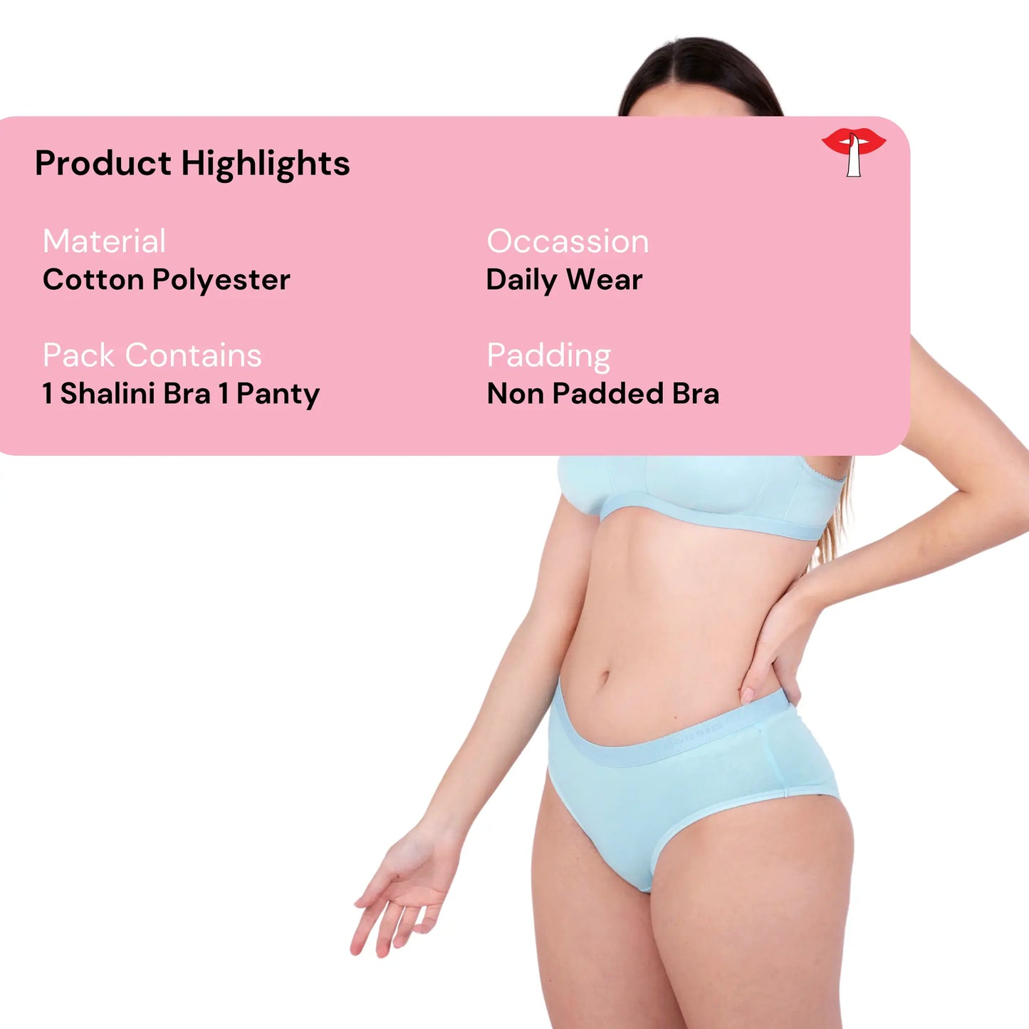 Poppy Shalini Daily wear bra and panty set product information image by gossip by mybra