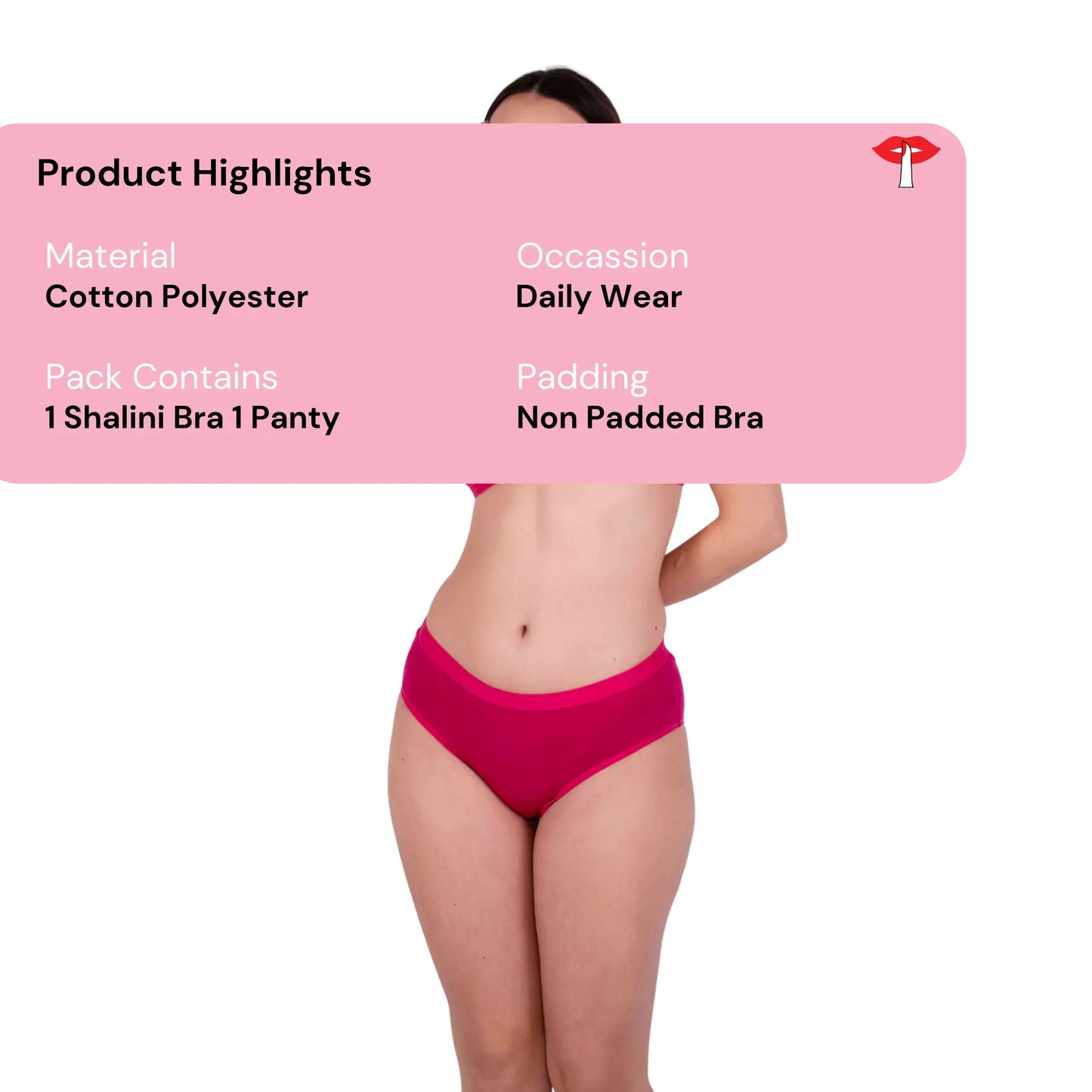 Rani Pink Shalini Daily wear bra and panty set product information image by gossip by mybra