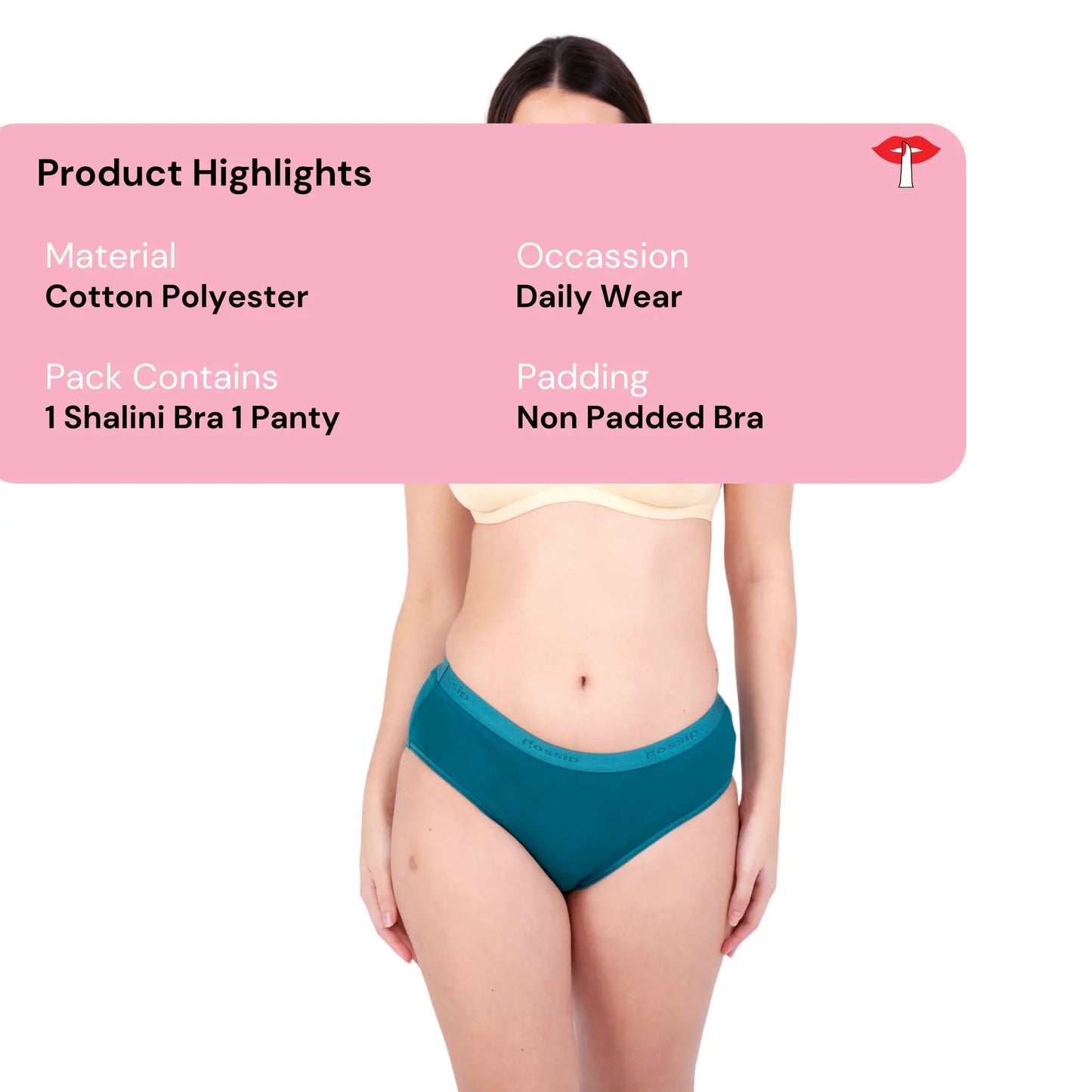 Skin Shalini Daily wear bra and panty set product information image by gossip by mybra