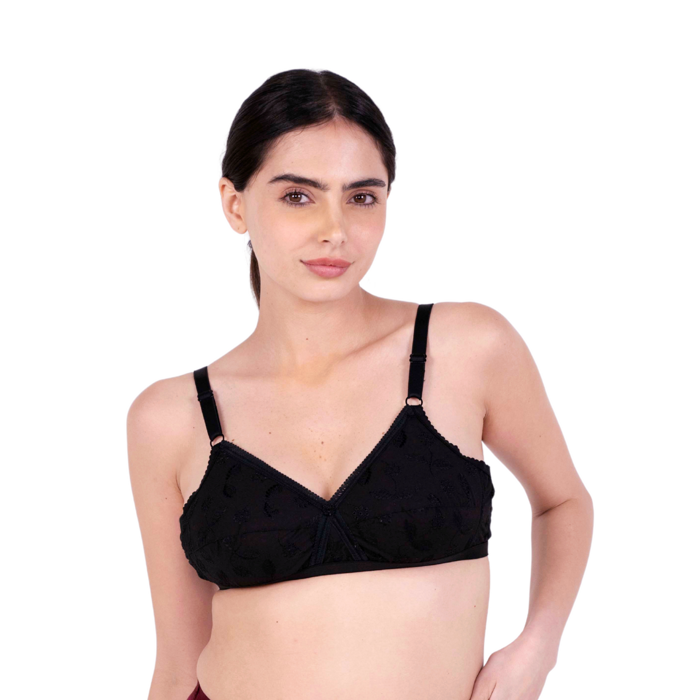 Black sulekha padded bra front view by gossip by mybra