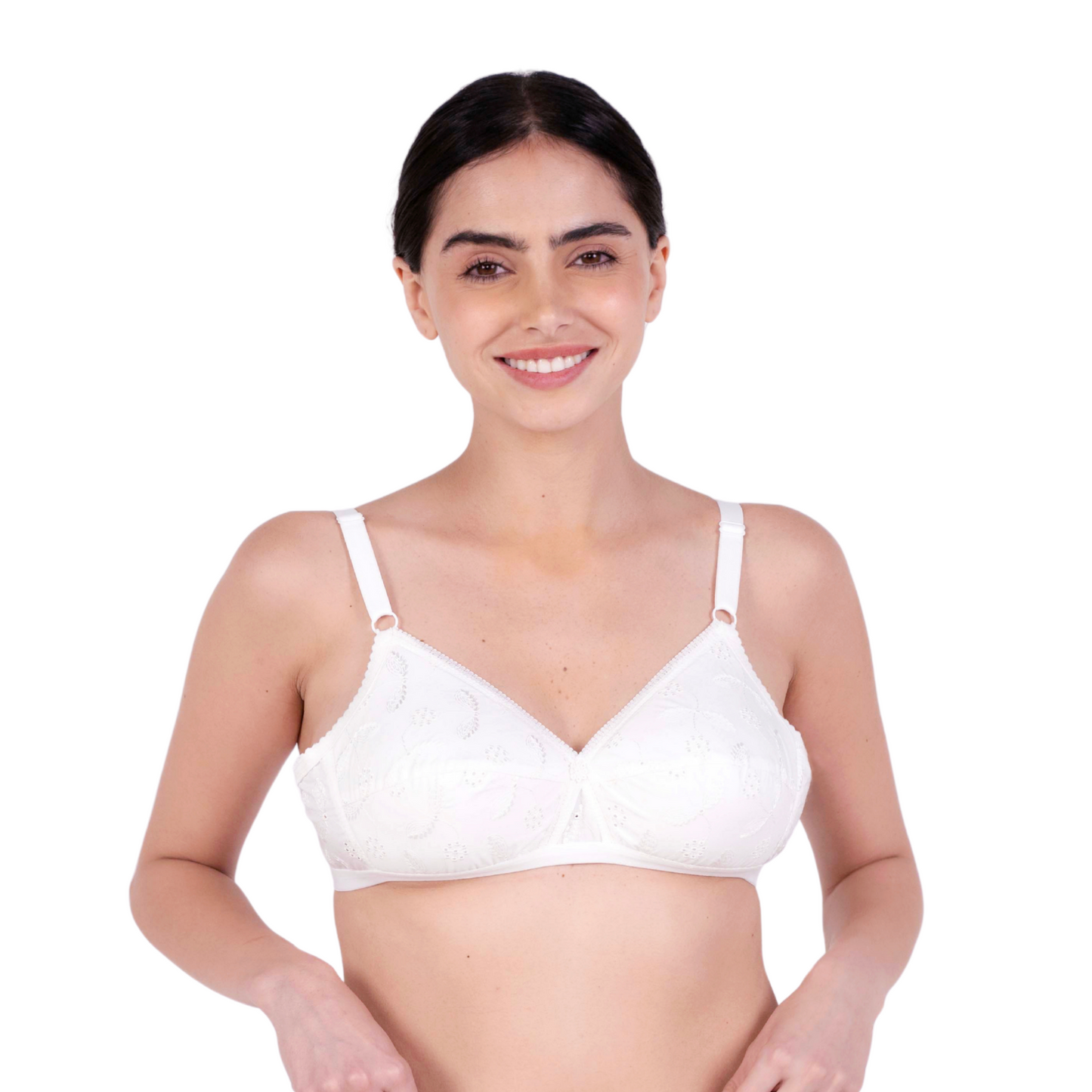 White sulekha padded bra front view by gossip by mybra