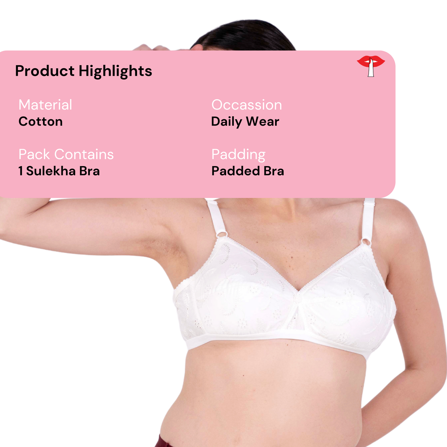 White sulekha padded bra product information by gossip by mybra