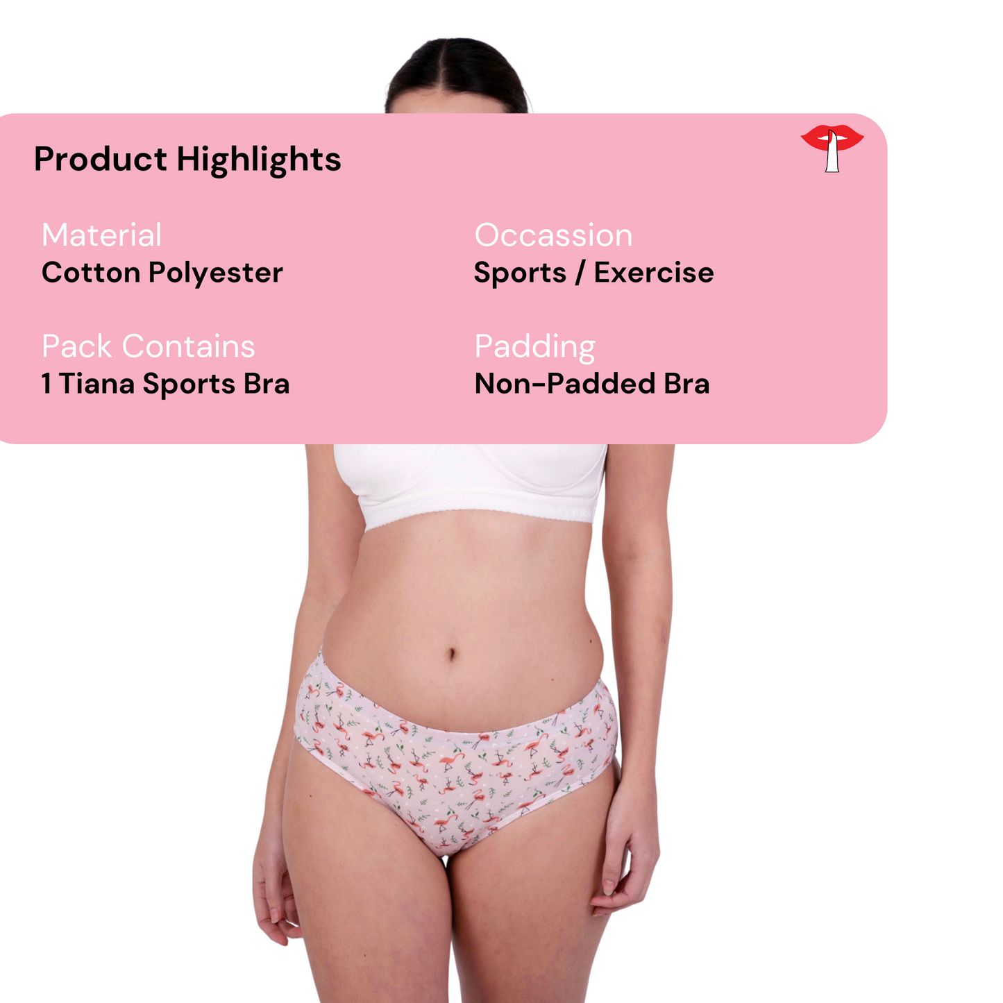 white Tiana sports bra product information by gossip by mybra