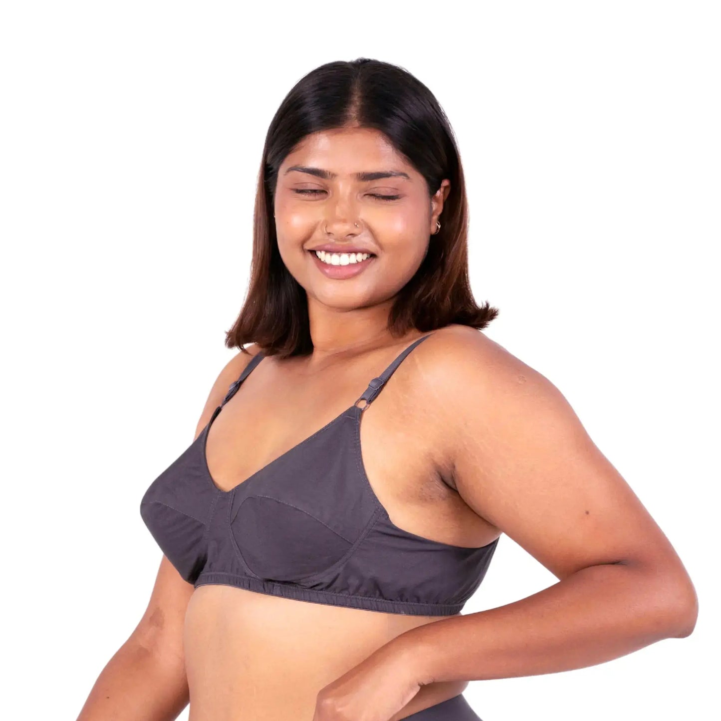 Vimal Hot Coffee 100% Cotton Round Stitch Bra left view designed by Gossip by Mybra