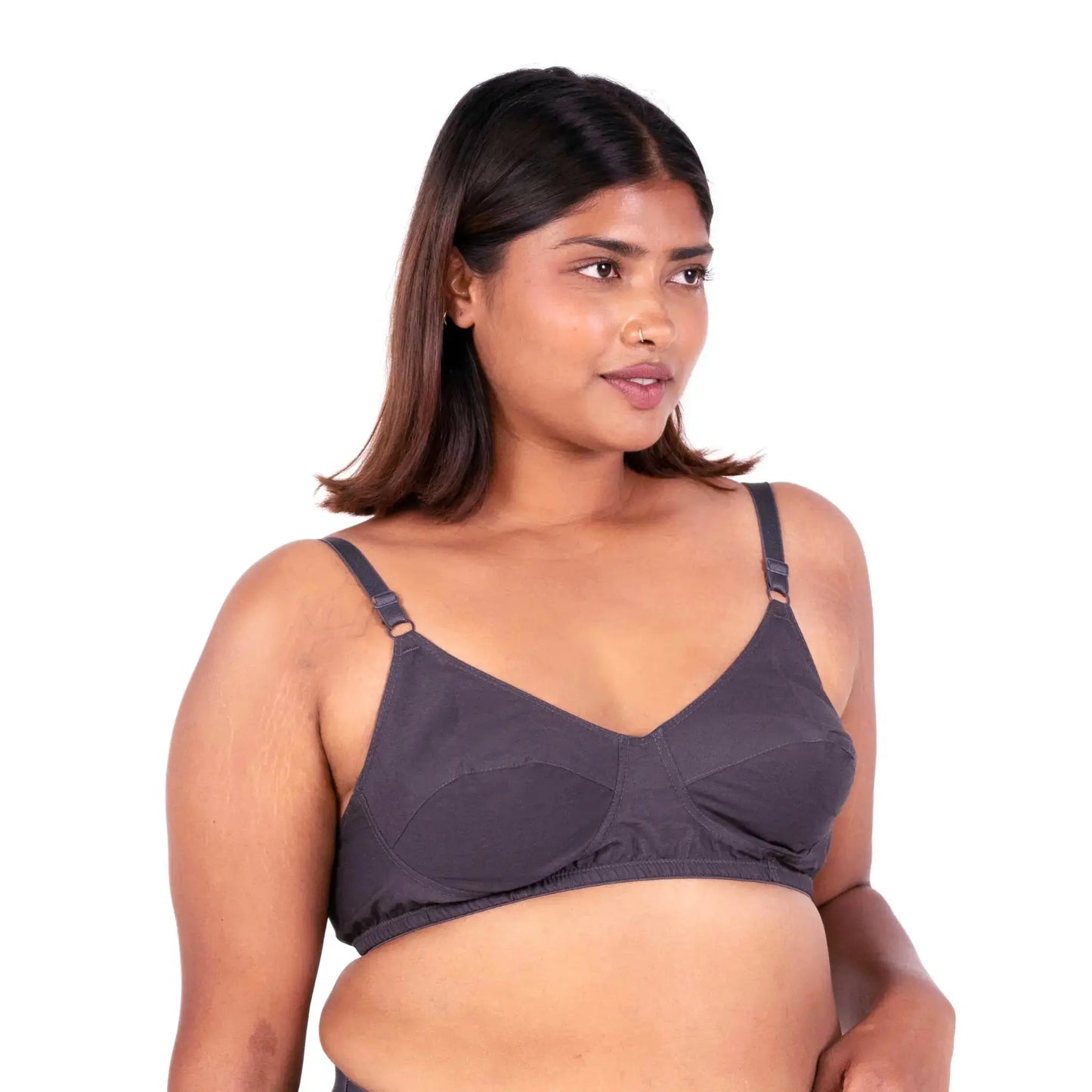 Vimal Hot Coffee 100% Cotton Round Stitch Bra right view designed by Gossip by Mybra