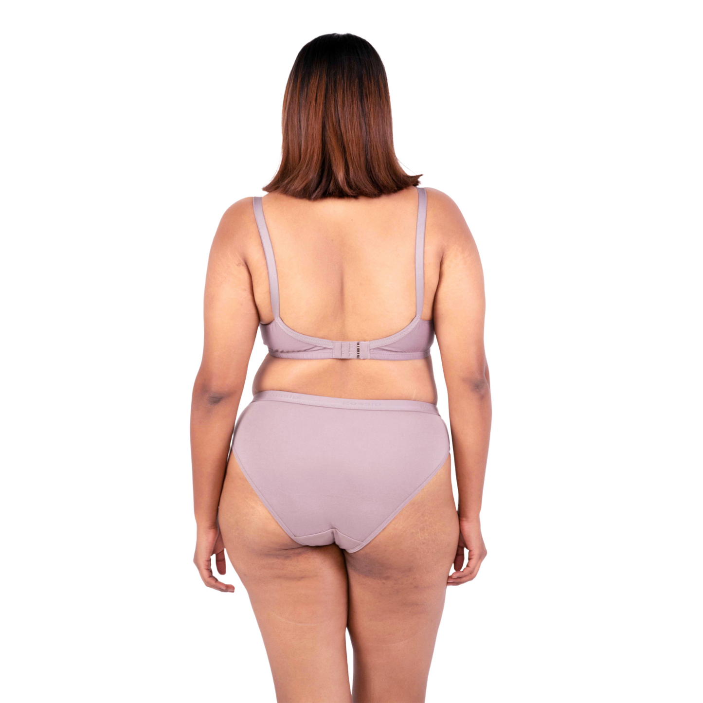 Shop Vimal Hazelnut 100% Cotton Round Stitch Bra with matching panties back view designed by Gossip By Mybra