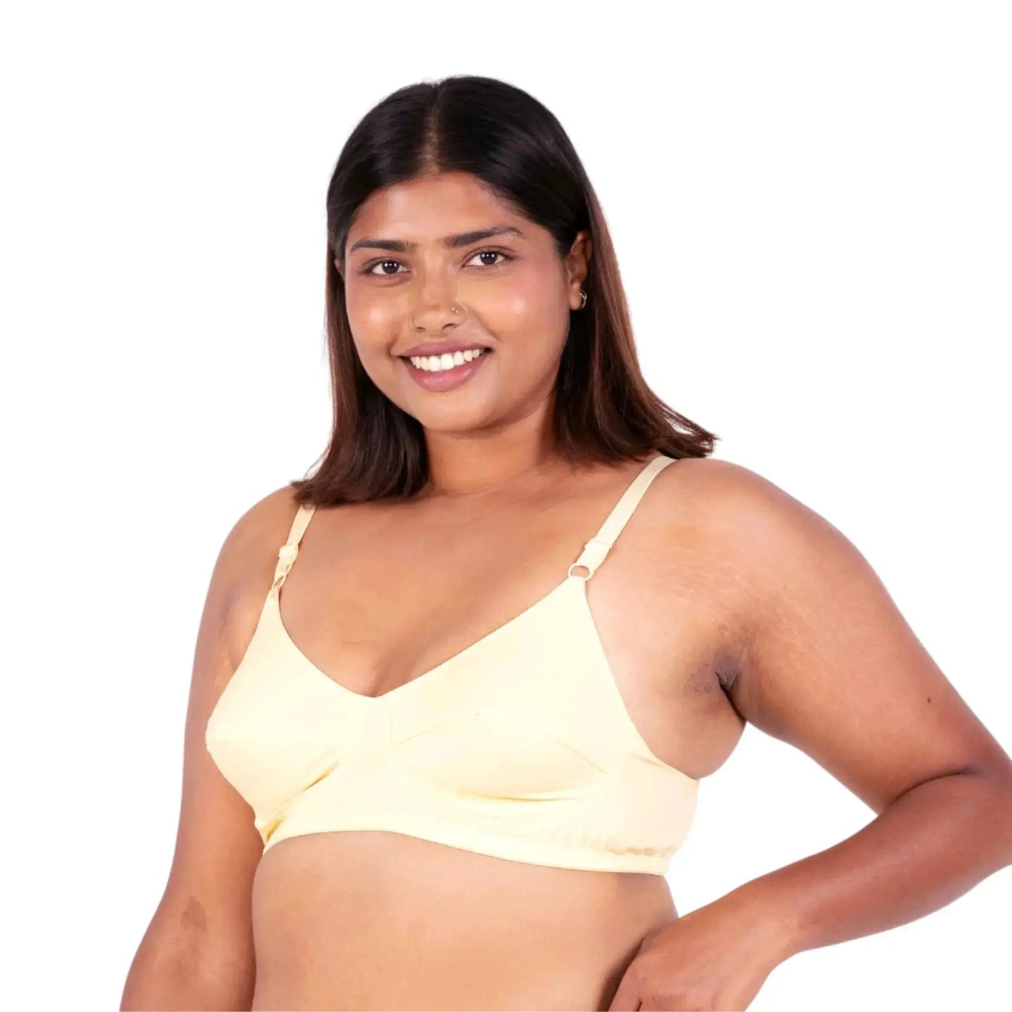 Vimal Skin 100% Cotton Round Stitch Plus Size Bra left view designed by Gossip by Mybra Apparels