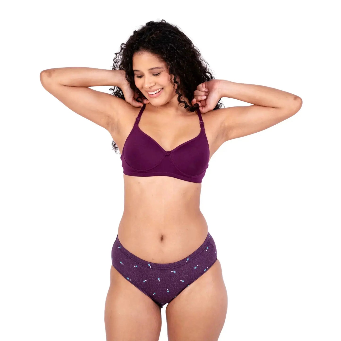Shop Sara Purple demi coverage bra Right View by Gossip By Mybra