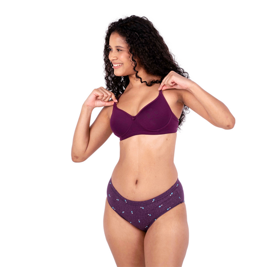 Shop Sara Purple demi coverage bra left View by Gossip By Mybra