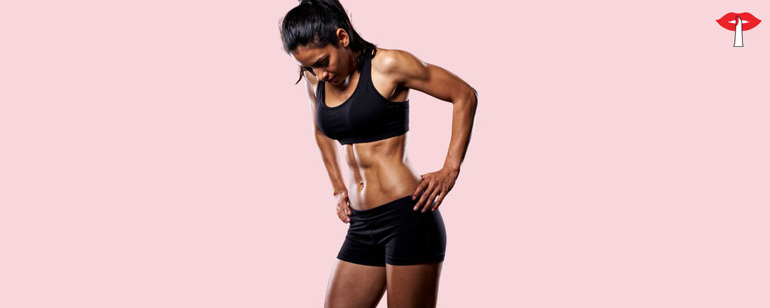 Woman wearing a black sports bra and leggings from Gossip Store, showcasing the perfect fit and support for workouts with comfort and performance