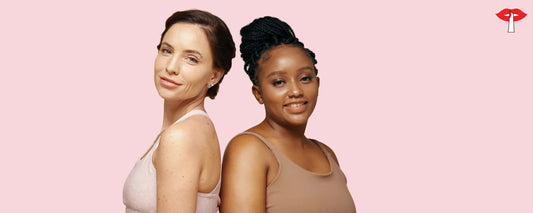 Two confident indian women wearing seamless t-shirt bras from gossip store, showcasing comfort, support and a smooth fit under clothes