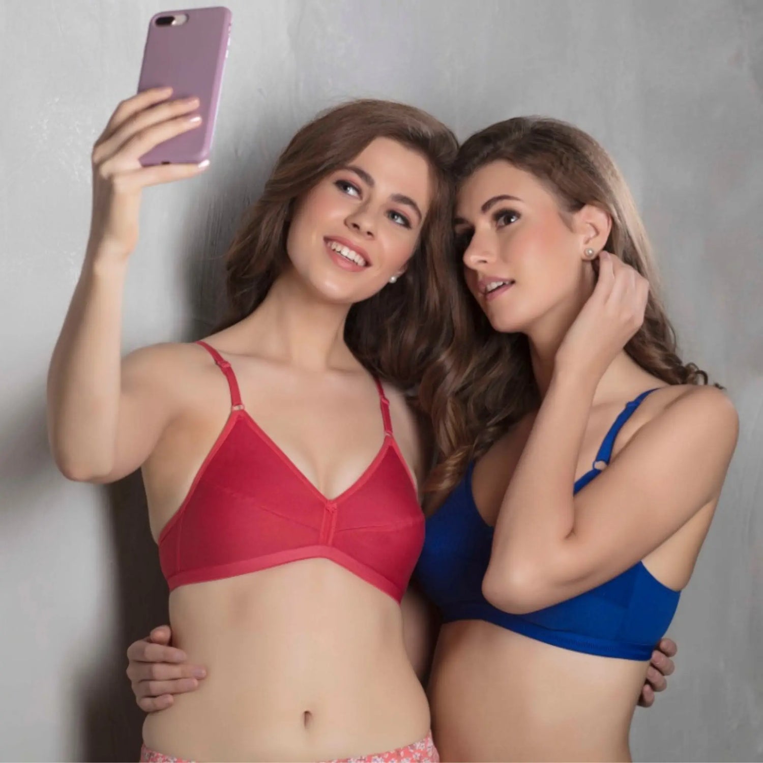 woman wearing one of the mybra basic cotton bra, showcasing the soft comfort and everyday supportive fit of the cotton bras