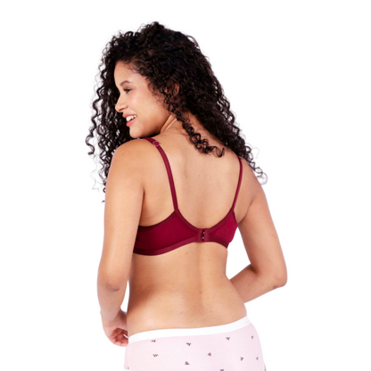 Shop Maroon Arya daily wear bra back view by gossip by mybra