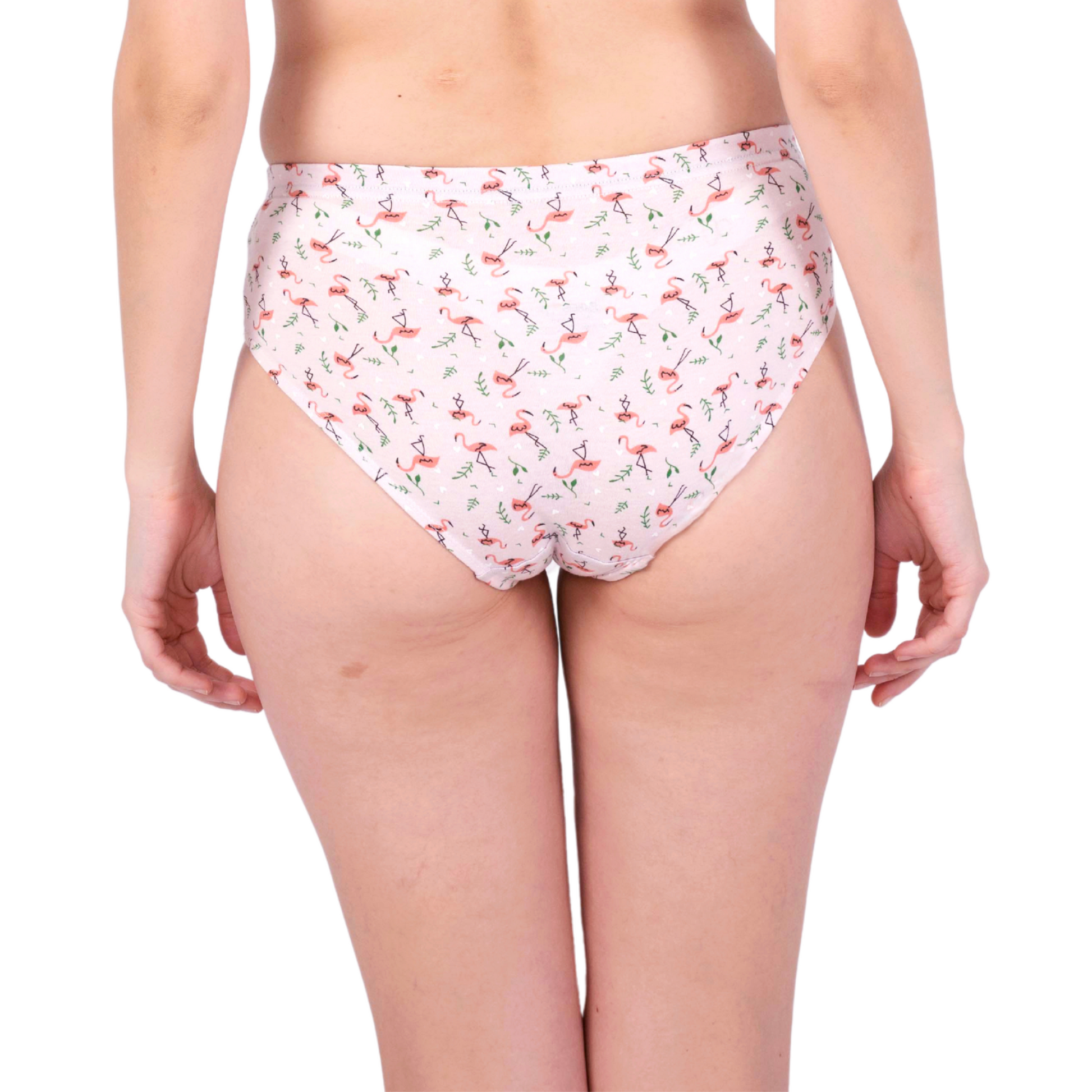 Buy Baby Pink Flamingo Printed Panties Online Back View On Gossip By Mybra Apparels