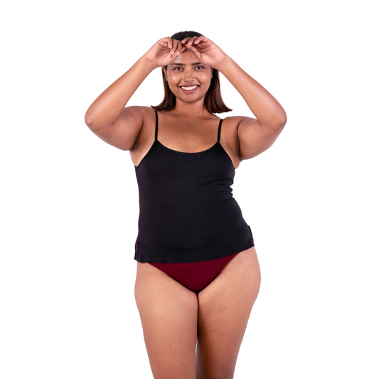 Black cindy slip or camisole front view by gossip by mybra
