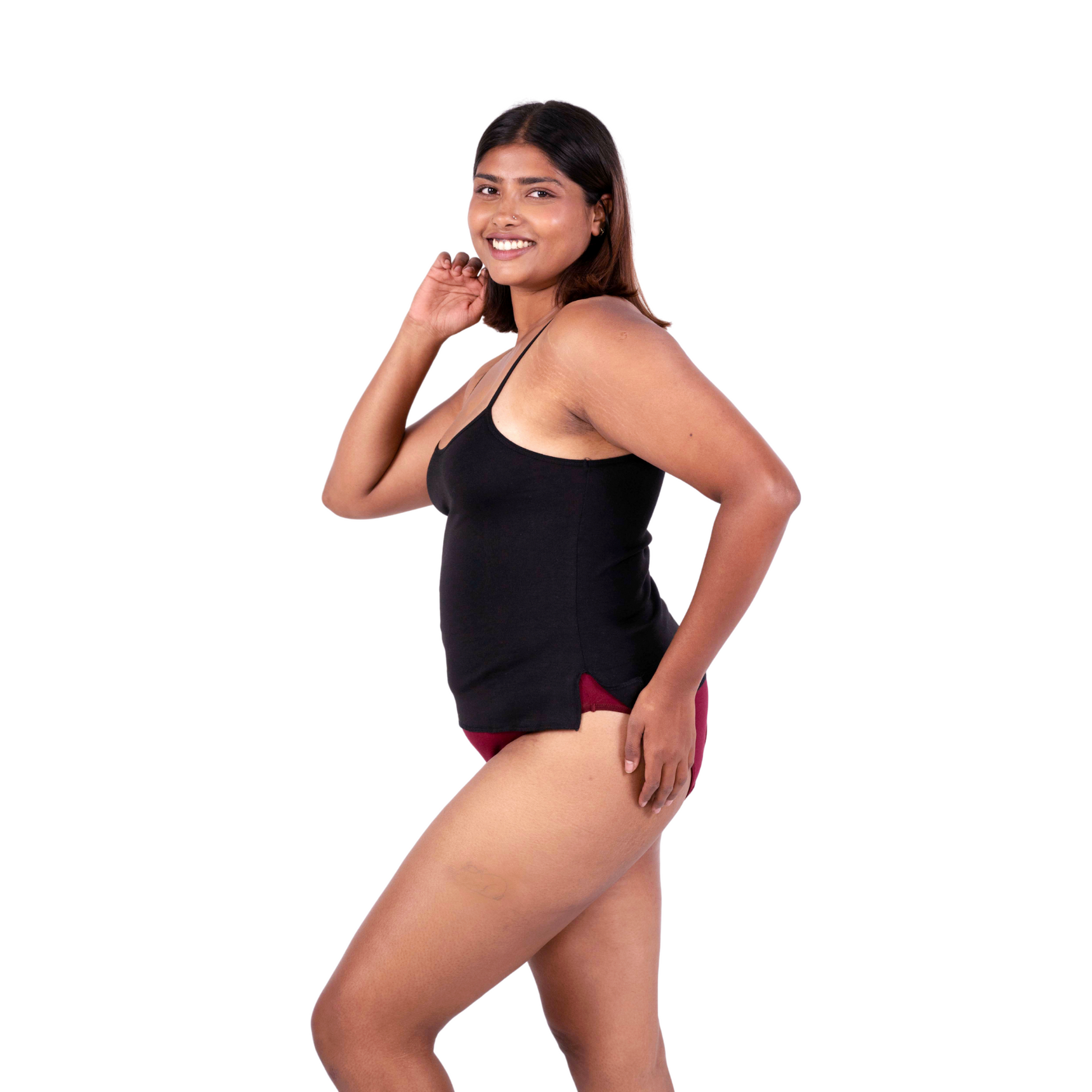 Black cindy slip or camisole right view by gossip by mybra