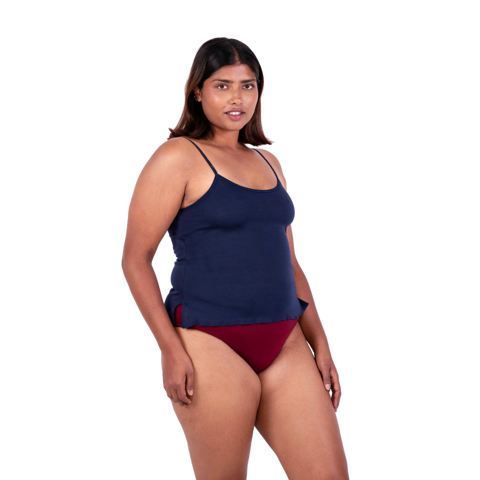 Navy Blue cindy slip or camisole right view by gossip by mybra